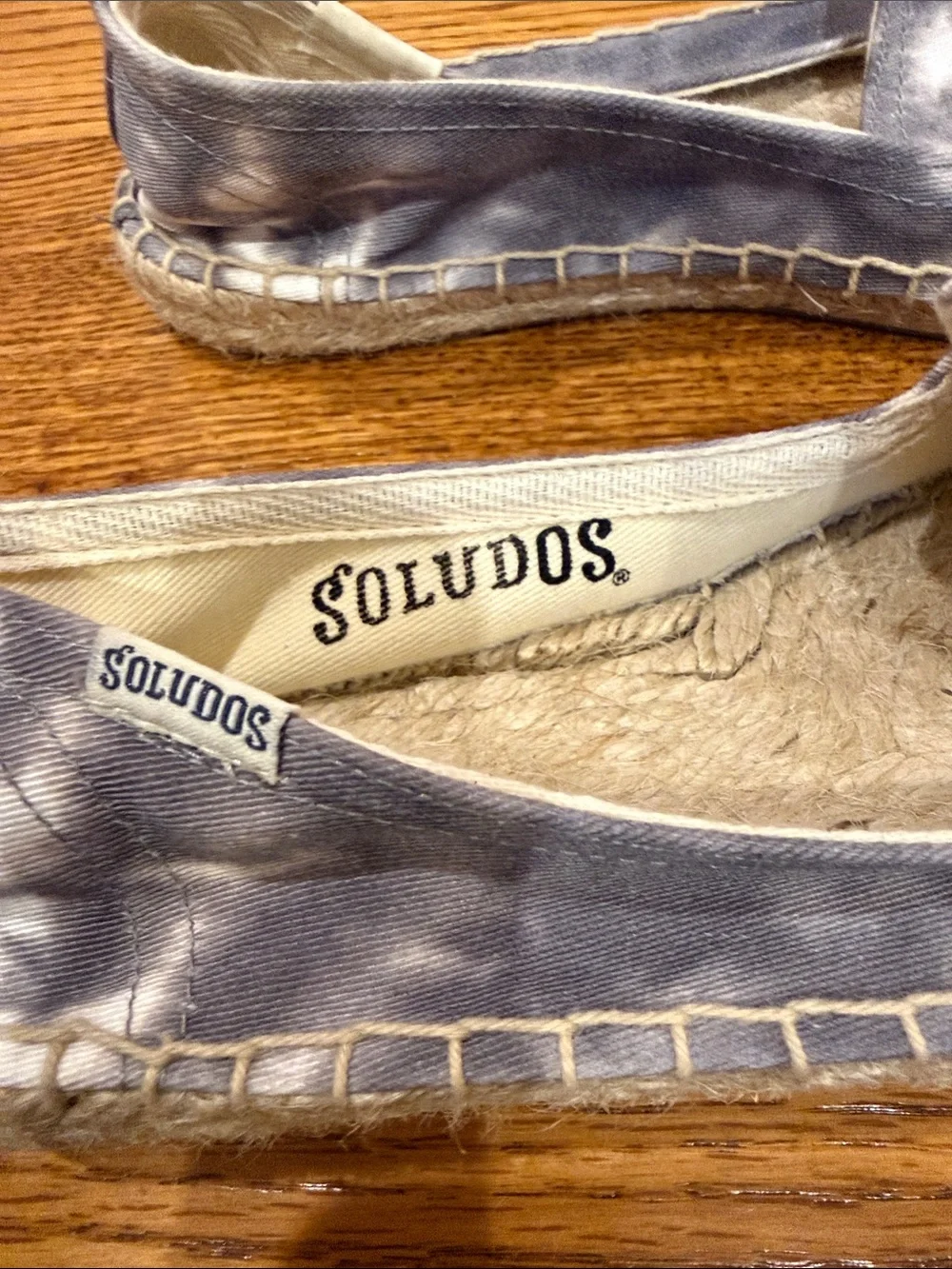Soludos Tie-Dye Canvas Espadrilles in Gray and White